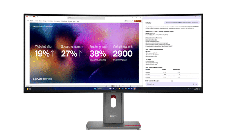 Lenovo ThinkVision P40WD-40 Curvado Ultrawide Monitor ofrece una pantalla de 39.7 pulgadas 5120×2160 con conectividad Thunderbolt 4 y entrega de alimentación de 140W Lenovo ThinkVision P40WD-40 Curvado Ultrawide Monitor ofrece una pantalla de 39.7 pulgadas 5120×2160 con conectividad Thunderbolt 4 y entrega de alimentación de 140W