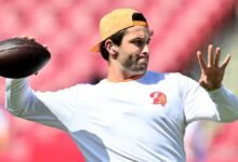 Lesión de Baker Mayfield: Buccaneers QB (bíceps) que sospecha, pero “debería estar bien” para la cuarta semana enfrentando con águilas.
