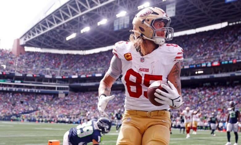 La actualización de lesiones de George Kits: se espera que 49ers TE se pierda varias semanas después de las lesiones de la daga como se informó. La actualización de lesiones de George Kits: se espera que 49ers TE se pierda varias semanas después de las lesiones de la daga como se informó.