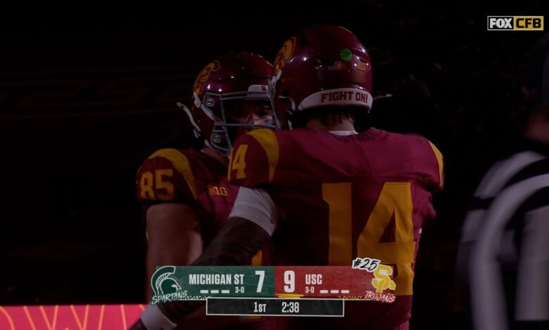 Jayden Maiava se apresura por TD de 15 yardas, dando a USC liderazgo sobre el estado de Michigan Jayden Maiava se apresura por TD de 15 yardas, dando a USC liderazgo sobre el estado de Michigan
