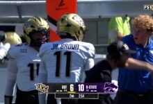 Pase TD de 82 yardas de Jacurri Brown a DJ Black Trims Tham de UCF en comparación con el estado de Kansas