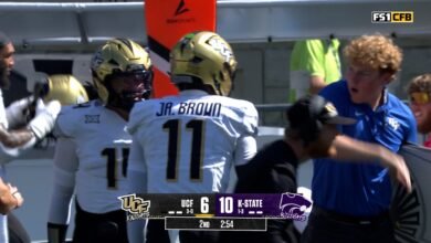 Pase TD de 82 yardas de Jacurri Brown a DJ Black Trims Tham de UCF en comparación con el estado de Kansas