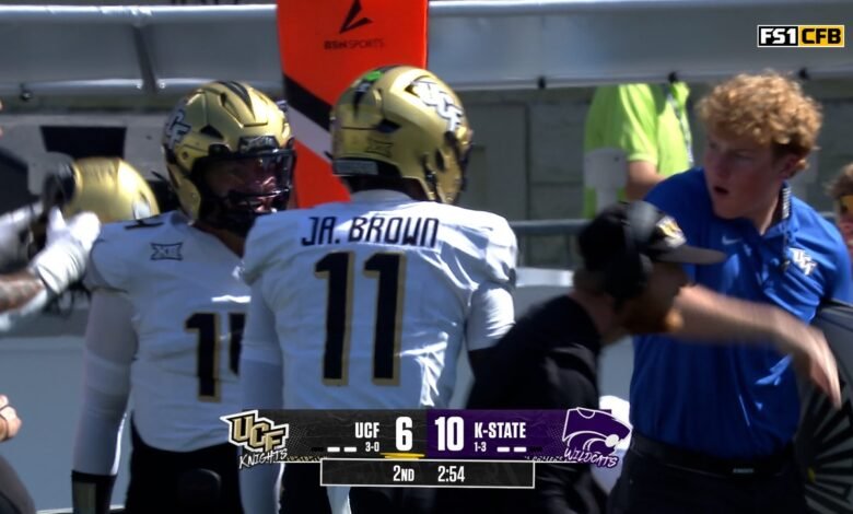 Pase TD de 82 yardas de Jacurri Brown a DJ Black Trims Tham de UCF en comparación con el estado de Kansas