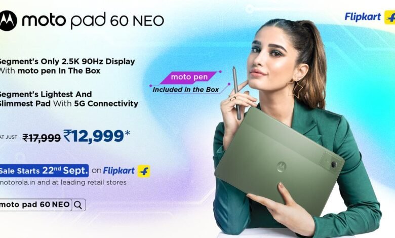 Motorola lanza Moto Pad 60 Neo con soporte de lápiz óptico y procesador MediaTek