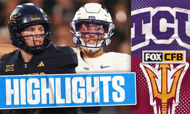 No. 24 ranas con cuernos de TCU en comparación con Arizona State Sun Devils Striking | Foot College Football