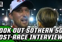 Chase Briscoe y muchas entrevistas después de la carrera del Cook Out Southern 500 | NASCAR en Fox