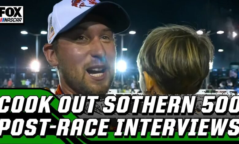 Chase Briscoe y muchas entrevistas después de la carrera del Cook Out Southern 500 | NASCAR en Fox Chase Briscoe y muchas entrevistas después de la carrera del Cook Out Southern 500 | NASCAR en Fox