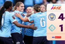 Man City ha ampliado la línea ganadora con cuatro goles en London City.