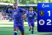 90+4! El difunto ganador de Aarons gana la primera victoria de la liga de los Rangers para aliviar la presión sobre Martin