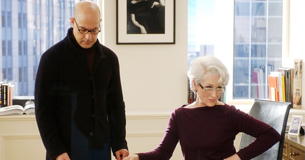 Stanley Tucci y Meryl Streep en El diablo viste de Prada