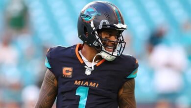 Delphins con un nuevo uniforme de “rivalidades” de agua oscura en ‘Monday Night Football’ vs. Jets