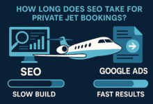 ¿Cuánto tiempo tarda los servicios de SEO de jet privado para mostrar resultados? Necesitamos reservas lo antes posible y considerando los anuncios de Google en su lugar