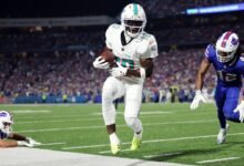 Tyreek Hill falló la práctica el sábado, se espera jugar el lunes.