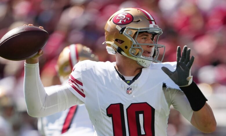 49ers toma 13-6 años en Mac Jones Touchdown Pass. 49ers toma 13-6 años en Mac Jones Touchdown Pass.