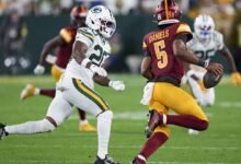 La eliminación de Jayden Daniels, Terry McLaurin para los domingos en comparación con Falcons