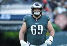 Landon Dickerson, Tanner McKee no practicó para el águila el lunes