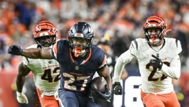 Cambiado a Broncos, corriendo bien el lunes por la noche.