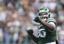 Fules de la NFL Devin White, Quinnen Williams para caderas, no marcado con banderas