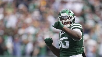Fules de la NFL Devin White, Quinnen Williams para caderas, no marcado con banderas