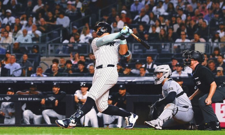 El 359 de Aaron Judge a través de Yogi Berra para el quinto lugar en Yankees. El 359 de Aaron Judge a través de Yogi Berra para el quinto lugar en Yankees.