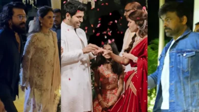 Compromiso Allu Sirish-Naynika: Chiranjeevi, Ram Charan y su esposa hacen una entrada elegante en una función de adoración, MIRAR Compromiso Allu Sirish-Naynika: Chiranjeevi, Ram Charan y su esposa hacen una entrada elegante en una función de adoración, MIRAR