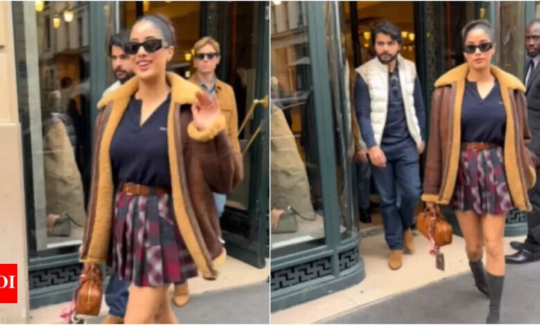 Janahvi Kapoor y su rumor Beau Shikhar Pahariya salieron de la tienda de bolsos de lujo de París.