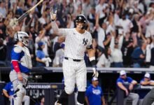 Aaron Judge elogiado por los fanáticos de la MLB como Clutch HR ayuda a los Yankees a la fuerza de Alds G4 vs. Blue Jays