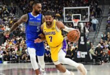 LeBron James y los fanáticos de la NBA entusiasman la primera mitad de Gabe Vincent para Lakers contra Cooper Flagg y Mavs