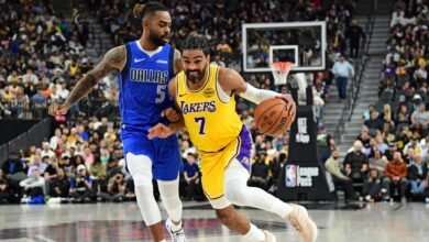 LeBron James y los fanáticos de la NBA entusiasman la primera mitad de Gabe Vincent para Lakers contra Cooper Flagg y Mavs