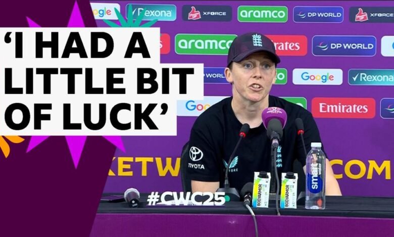 Copa Mundial de cricket femenino: Inglaterra v Bangladesh – Reacción de Heather Knight Copa Mundial de cricket femenino: Inglaterra v Bangladesh – Reacción de Heather Knight