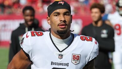 Se espera que Emeka Egbuka quede fuera de juego por una lesión en el tendón de la corva en el partido Bucs vs. Lions
