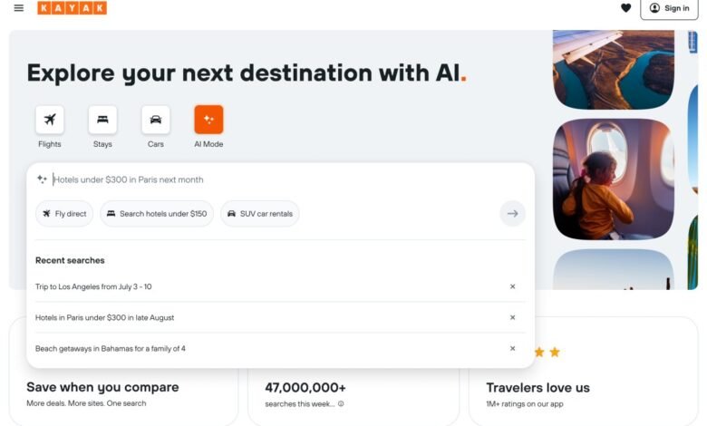 Kayak lanza un ‘Modo AI’ para preguntas, búsquedas y reservas de viajes Kayak lanza un ‘Modo AI’ para preguntas, búsquedas y reservas de viajes