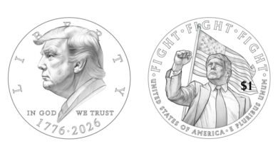División del Tesoro Min 1 Considerando que Trump Coin Minting