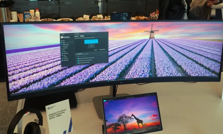 El enorme monitor 5K de 49 pulgadas de HP quiere reemplazar sus pantallas duales con un espacio de trabajo curvo lleno de sorpresas El enorme monitor 5K de 49 pulgadas de HP quiere reemplazar sus pantallas duales con un espacio de trabajo curvo lleno de sorpresas