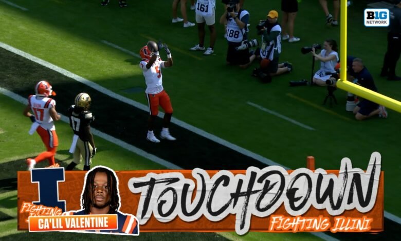 Ca’lil Valentine se apresuró a TD 25 yardas para expandir el liderazgo de Illinois en Purdue