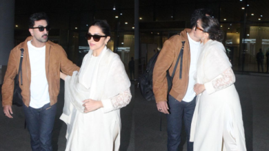 Deepika Padukone y Ranbir Kapoor regresan del camino a Delhi, abrazos y partes