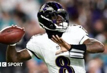 Lamar Jackson regresa para llevar a los Baltimore Ravens a la victoria ante los Miami Dolphins