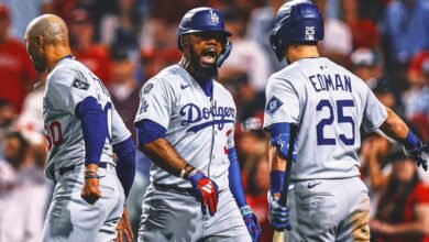 Teoscar Hernández HR HR eleva a los Dodgers al Juego 1 de NLDS gana a los Filis.