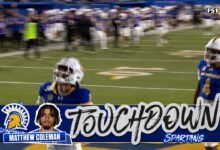 Walker Eget encontró a Matthew Coleman para TD 11 yardas, expandiendo el liderazgo del estado de San José en Nuevo México