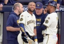 Jackson Chourio del Juego 1 Beer Model 1 con una lesión en los isquiotibiales después de escribir tres veces en dos rondas