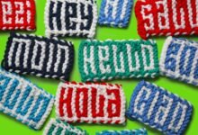 Del creador de “Hello” de tipo typeknitting es una fuente y un patrón de tejido en uno, enorme.
