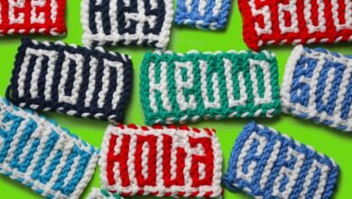 Del creador de “Hello” de tipo typeknitting es una fuente y un patrón de tejido en uno, enorme.