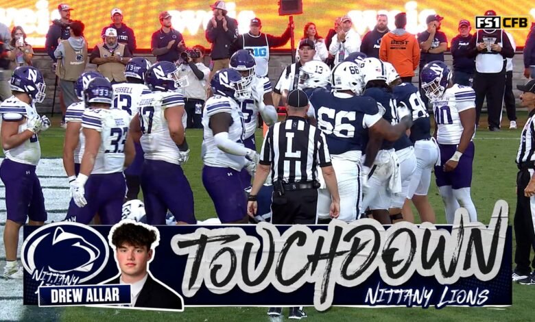 Drew Allar anotó un touchdown de una yarda, dándole a Penn State la ventaja sobre Northwestern Drew Allar anotó un touchdown de una yarda, dándole a Penn State la ventaja sobre Northwestern