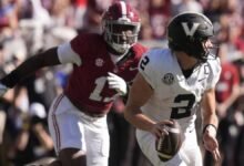 Alabama Silent Diego Pavia como Brash Vanderbilt QB está comprometido con los ingresos de Backbreaking in Crimson Tide Win