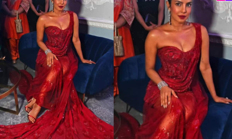 Priyanka Chopra deslumbró con un atrevido vestido rojo, redefiniendo el glamour festivo en el Diwali Ball…[See PICS]