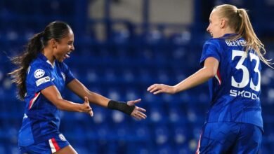 Thompson marcó el primer gol que ayudó al Chelsea a derrotar al Paris FC en la Liga de Campeones.