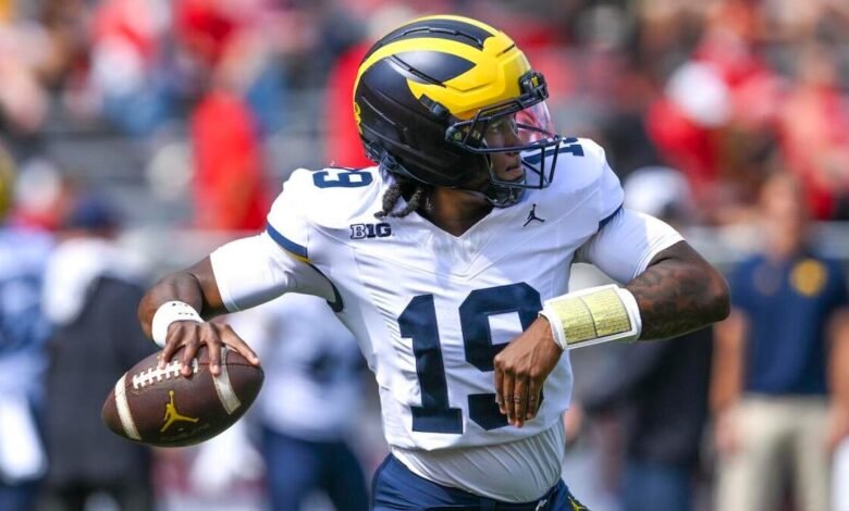 Michigan en comparación con Wisconsin predicho, seleccionado, probabilidades, propagación, ver Live Where