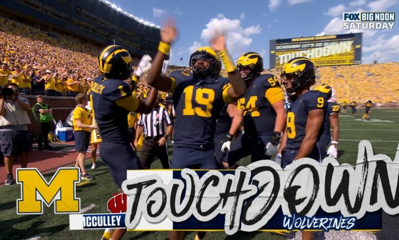 Bryce Underwood encontró a Donaven McCulley por un TD de 29 yardas para expandir el liderazgo de Michigan en Wisconsin