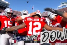 CJ Donaldson anotó un touchdown de una yarda para ampliar la ventaja de Ohio State sobre Penn State