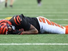 Tee Higgins de los Bengals sufrió una conmoción cerebral tras una fuerte caída en el campo